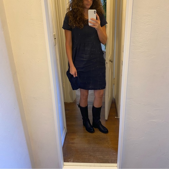 Frye Mid Calf Black Leather Boots - Picture 4 of 9